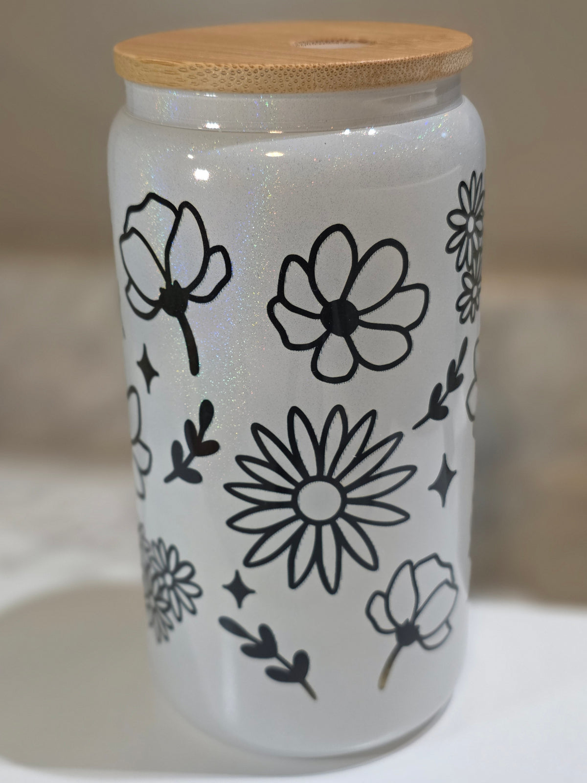 Flower 16oz Glass