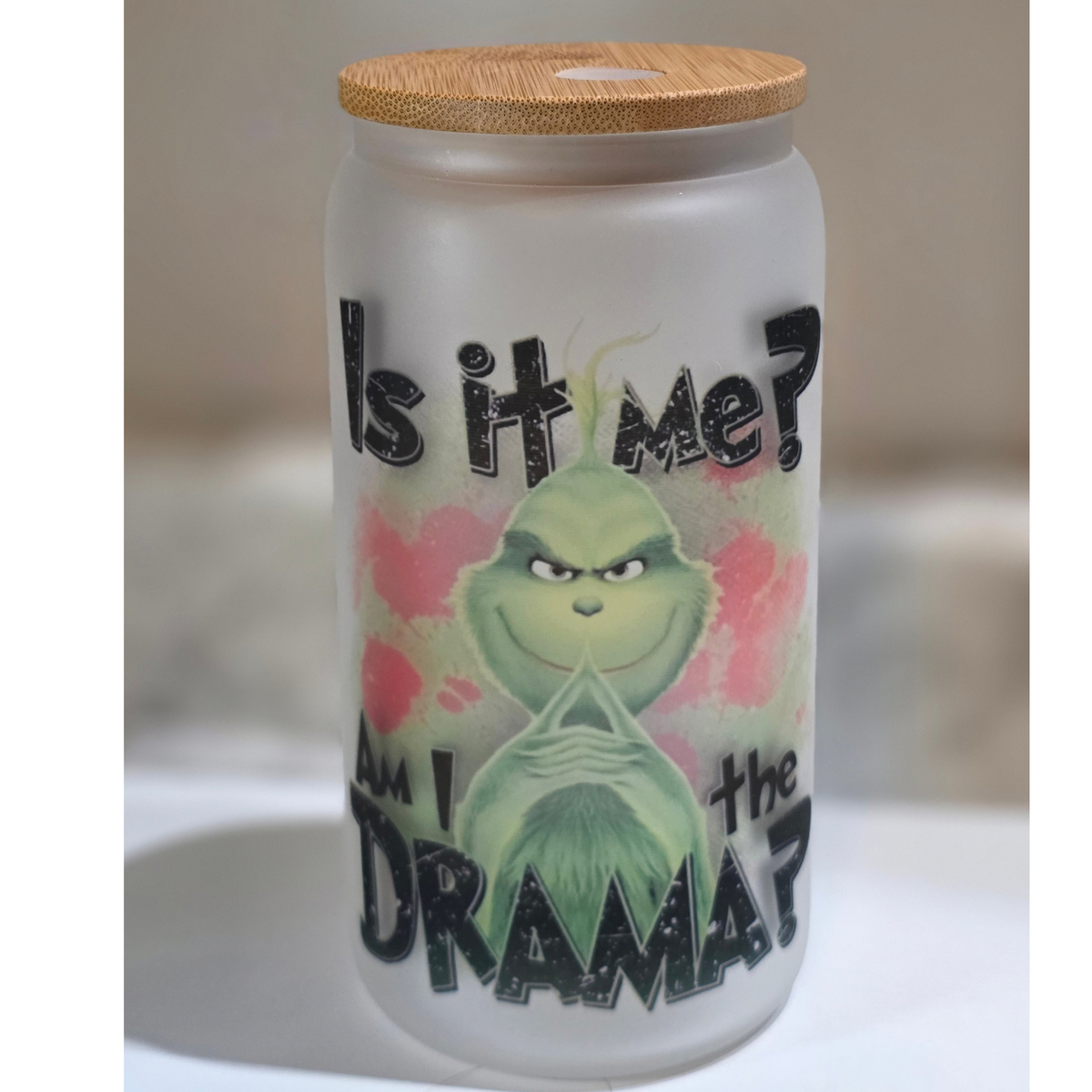 Grinch Drama 16oz Glass