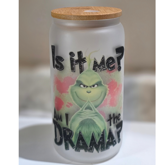 Grinch Drama 16oz Glass