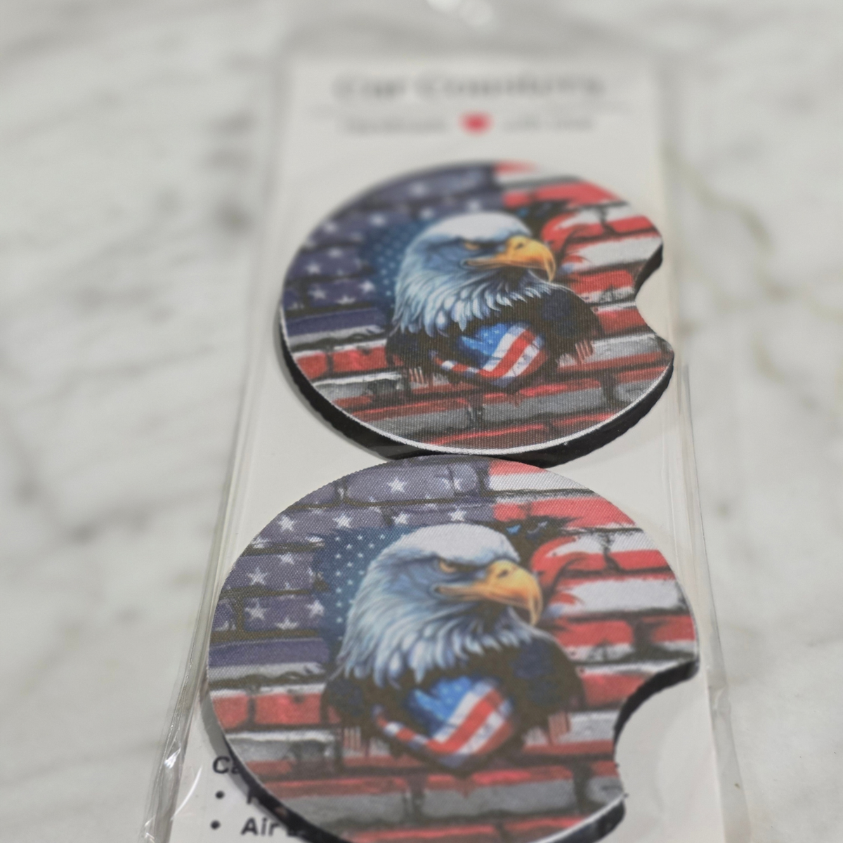 Red White Blue Car Coasters