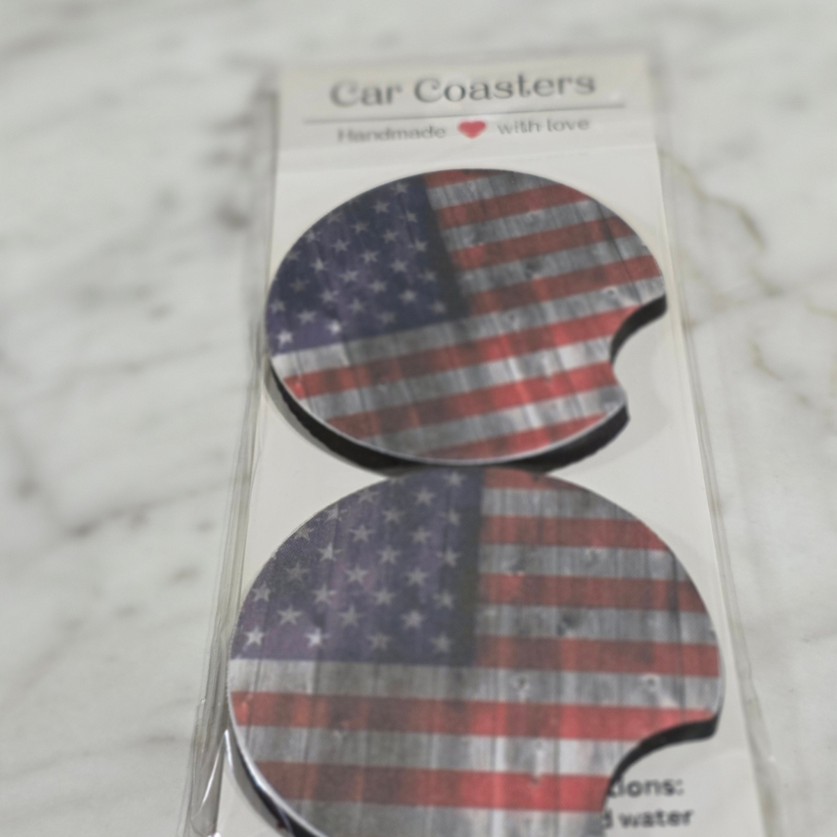Red White Blue Car Coasters