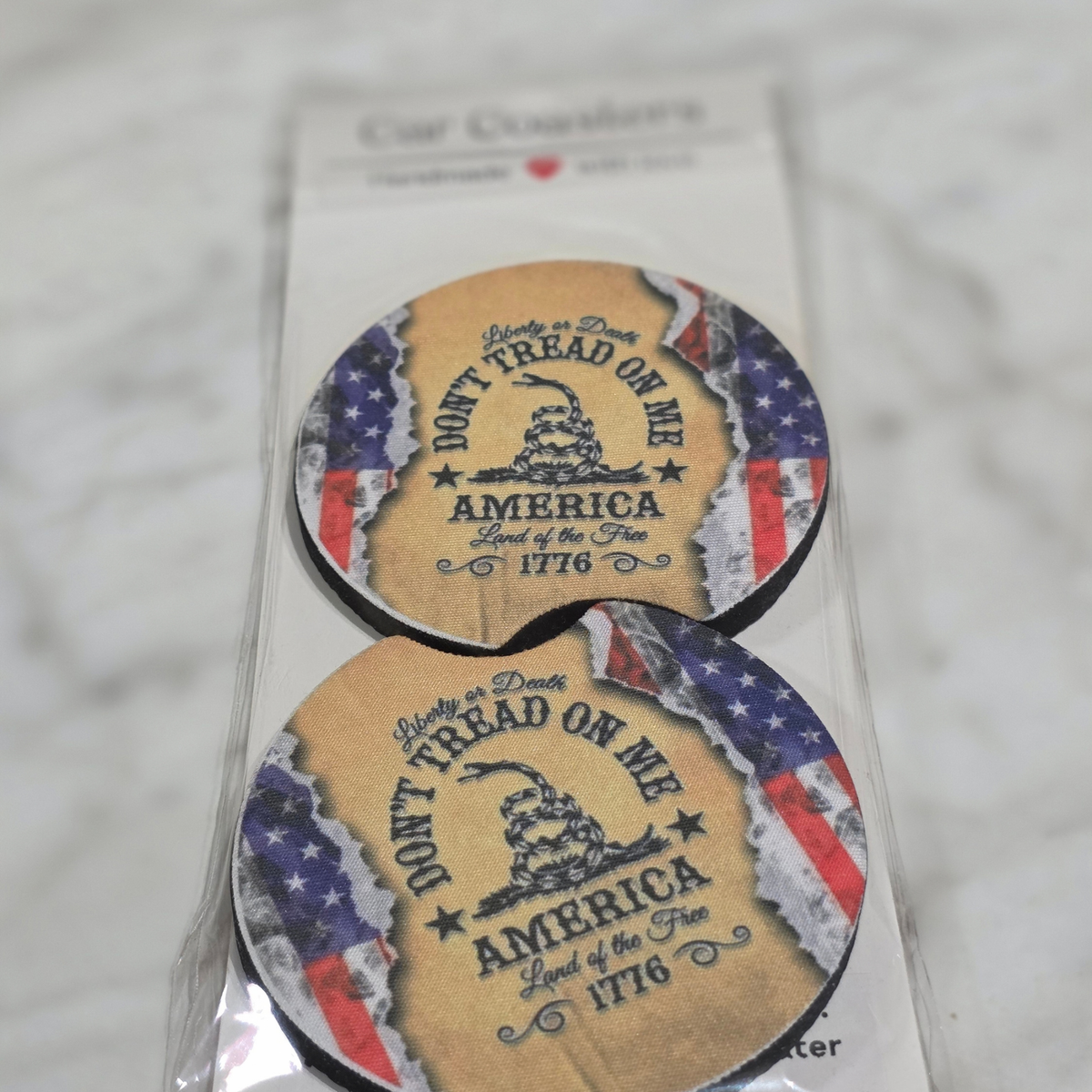 Red White Blue Car Coasters